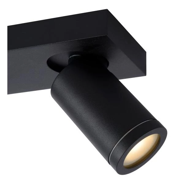 Lucide TAYLOR - Foco de techo Baño - LED Dim to warm - GU10 - 2x5W 2200K/3000K - IP44 - Negro - detalle 1